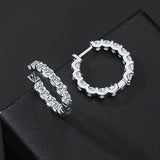3.0 D color moissanite hoop earrings in 925 sterling silver for women, wedding and party jewelry