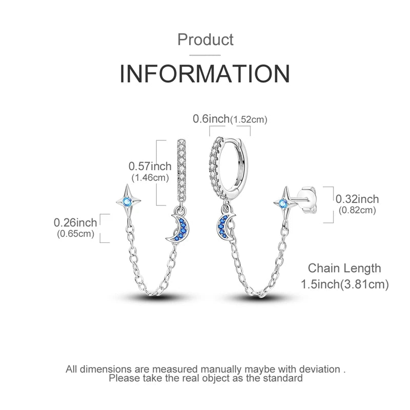 925 sterling silver hoop earrings with night sky gemstones by HSF Marketplace
