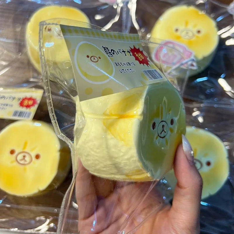 2026 New Soft toy with YOGURT PUREE like texture - Banana slice bear shaped to relieve stress - Food grade silicone