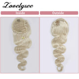 Brazilian human hair body wave drawstring ponytail extension in natural Remy hair, 14-24 inch wrap-around style