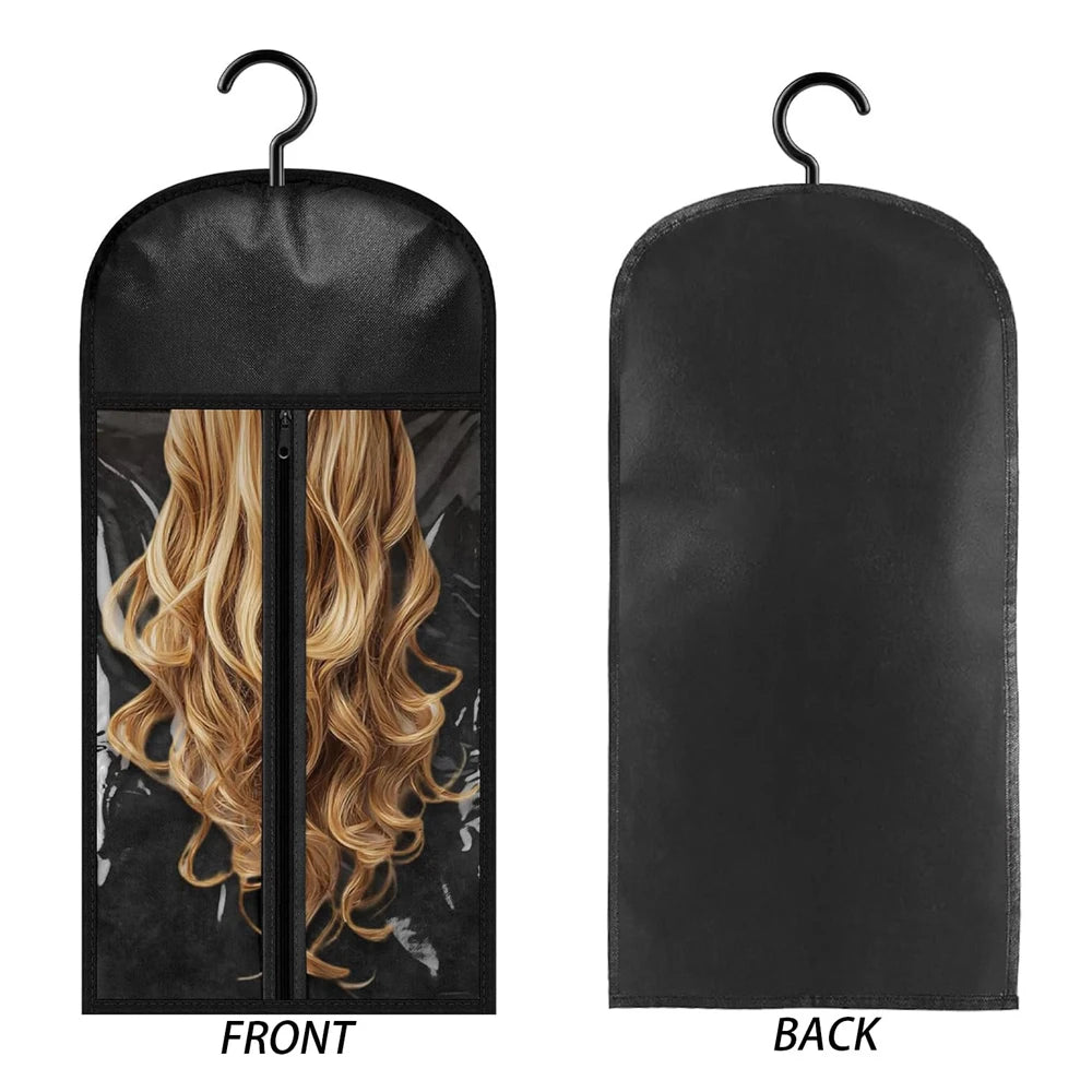 1Set/2sets Wig Storage Bag With Hanger Hair Bags With Plastic Hanger For Virgin Hair Wig Organizer Hangers For Multiple Wigs
