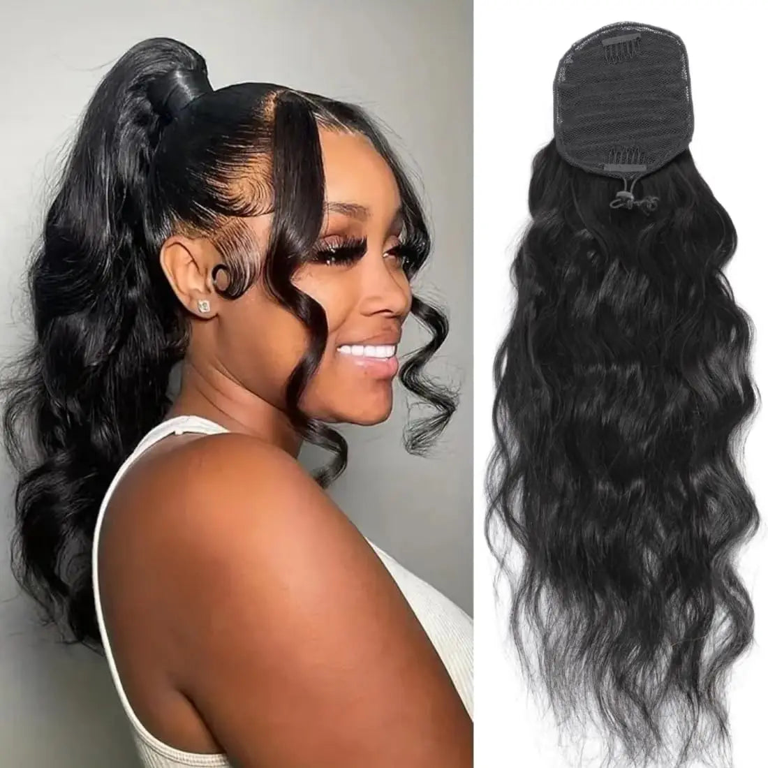 Body Wave Drawstring Ponytail 100g 12A Remy 100% Human Hair Ponytail Natural Black 22inch Ponytail For Women 26inch