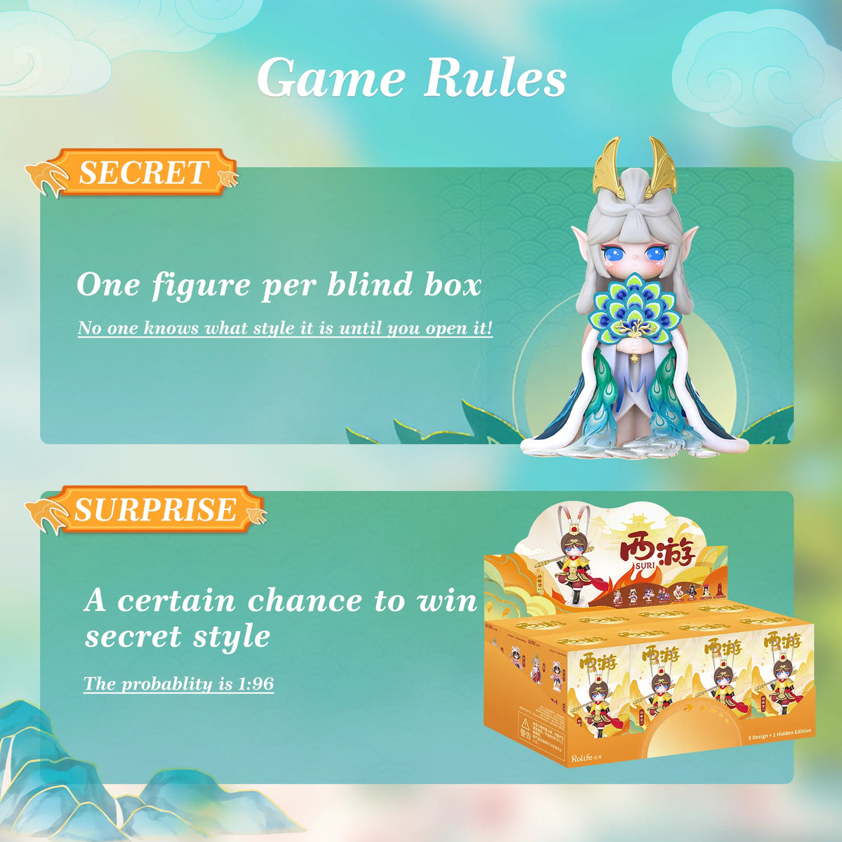 Rolife Suri's Journey to the West blind box collectible action figure doll toy in surprise box packaging