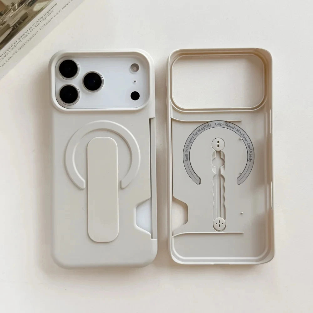 Magnetic card holder kickstand case for iPhone 17 Pro Max by HSF Marketplace