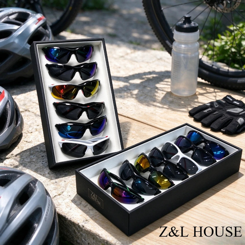 Polarized sports glasses for men and women, windproof and fashionable, ideal for outdoor activities like running, fishing, and golf.