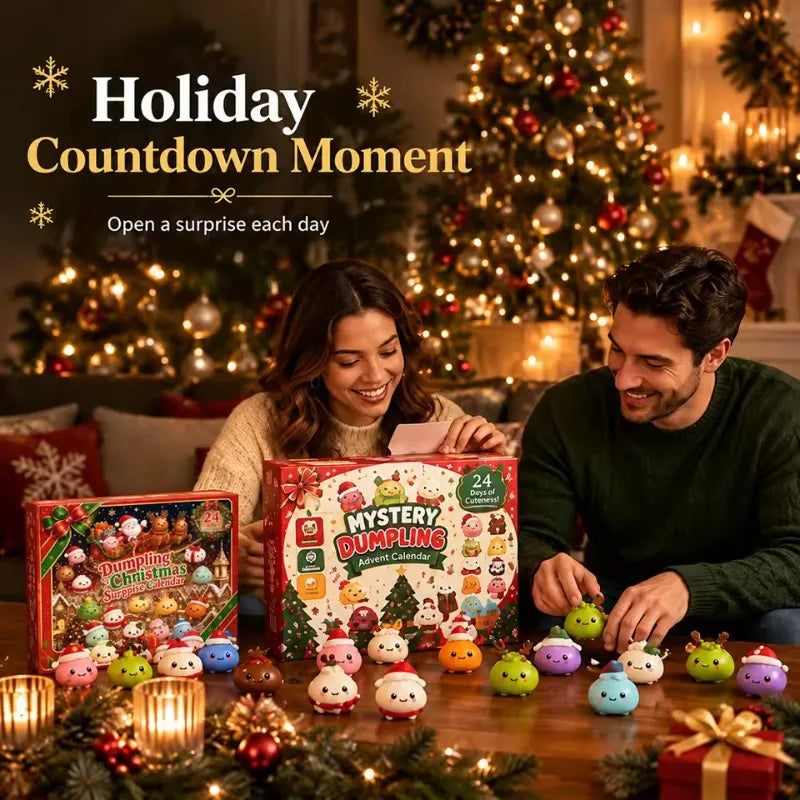 24 Day Christmas Advent Calendar, Mystery Dumpling Squishy Toys, Mini Bao Bun Blind Box Fidget Toys, Holiday Gifts Surprise Box.