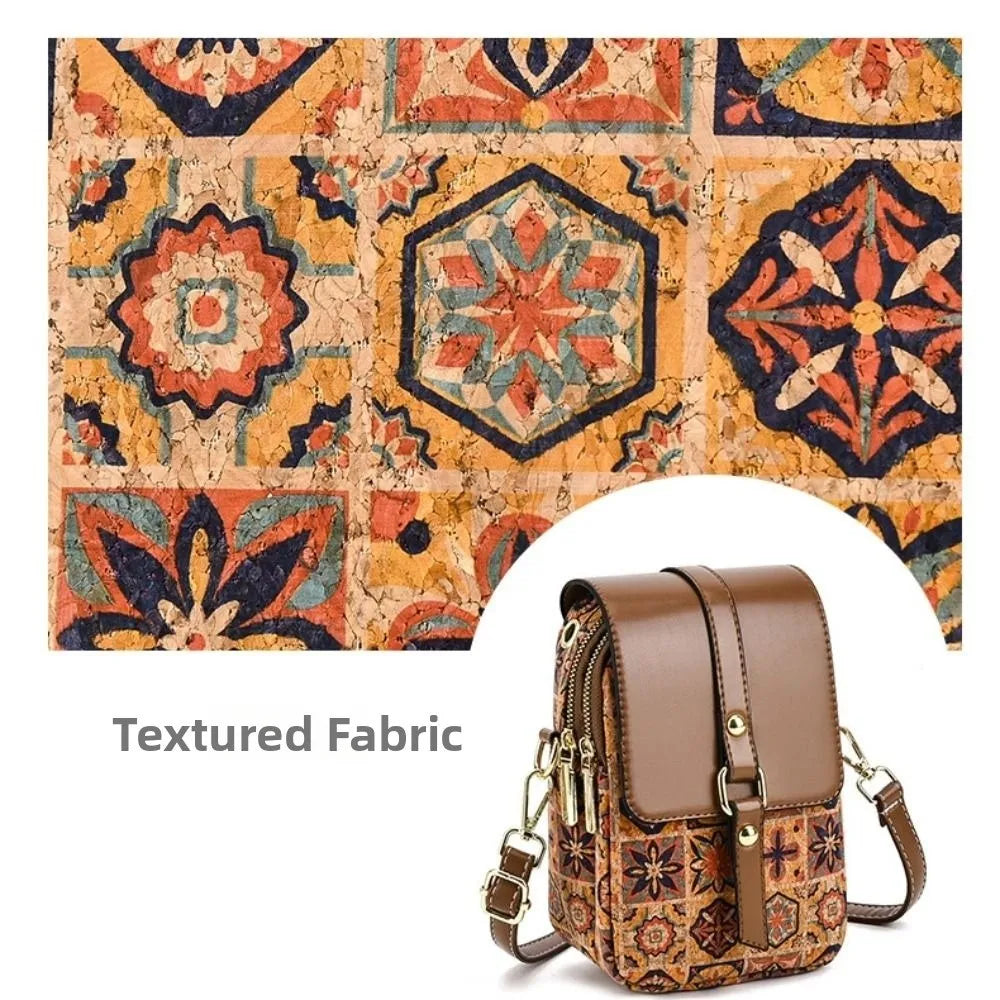 Bohemian printed PU leather phone bag with ethnic design, versatile crossbody style, for ladies, featuring a single shoulder strap.