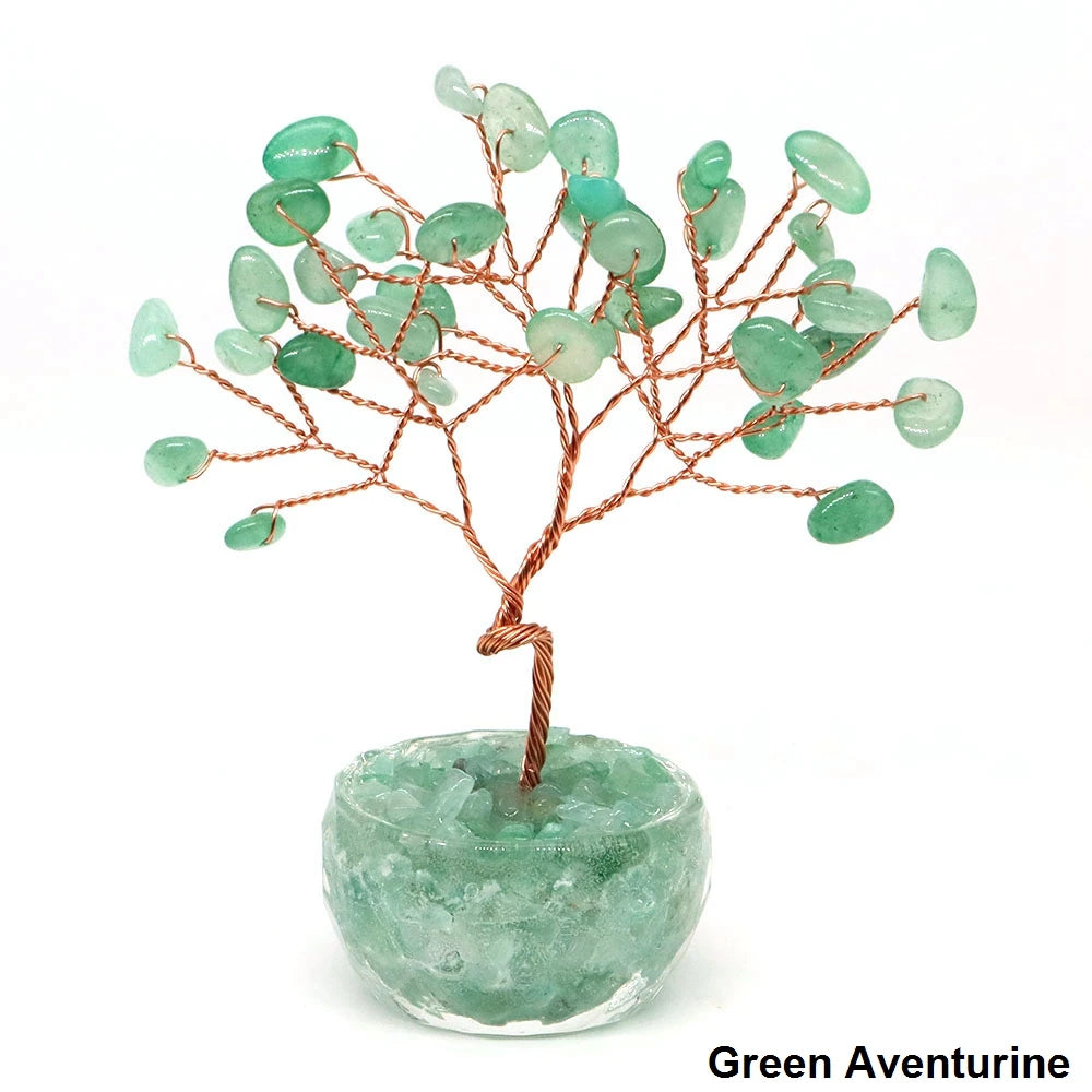 Natural Stone Crystal Money Tree Healing Gemstone Citrine Amethyst Copper Wire Wrapped Yoga Feng Shui Tree Home Decor Lucky Gift