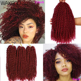 Wakego 12 Inch Marlybob Crochet Braids Afro Curly Short Passion Twist Marlybob Jerry Curl Crochet Hair Kinky Twist Braiding Hair