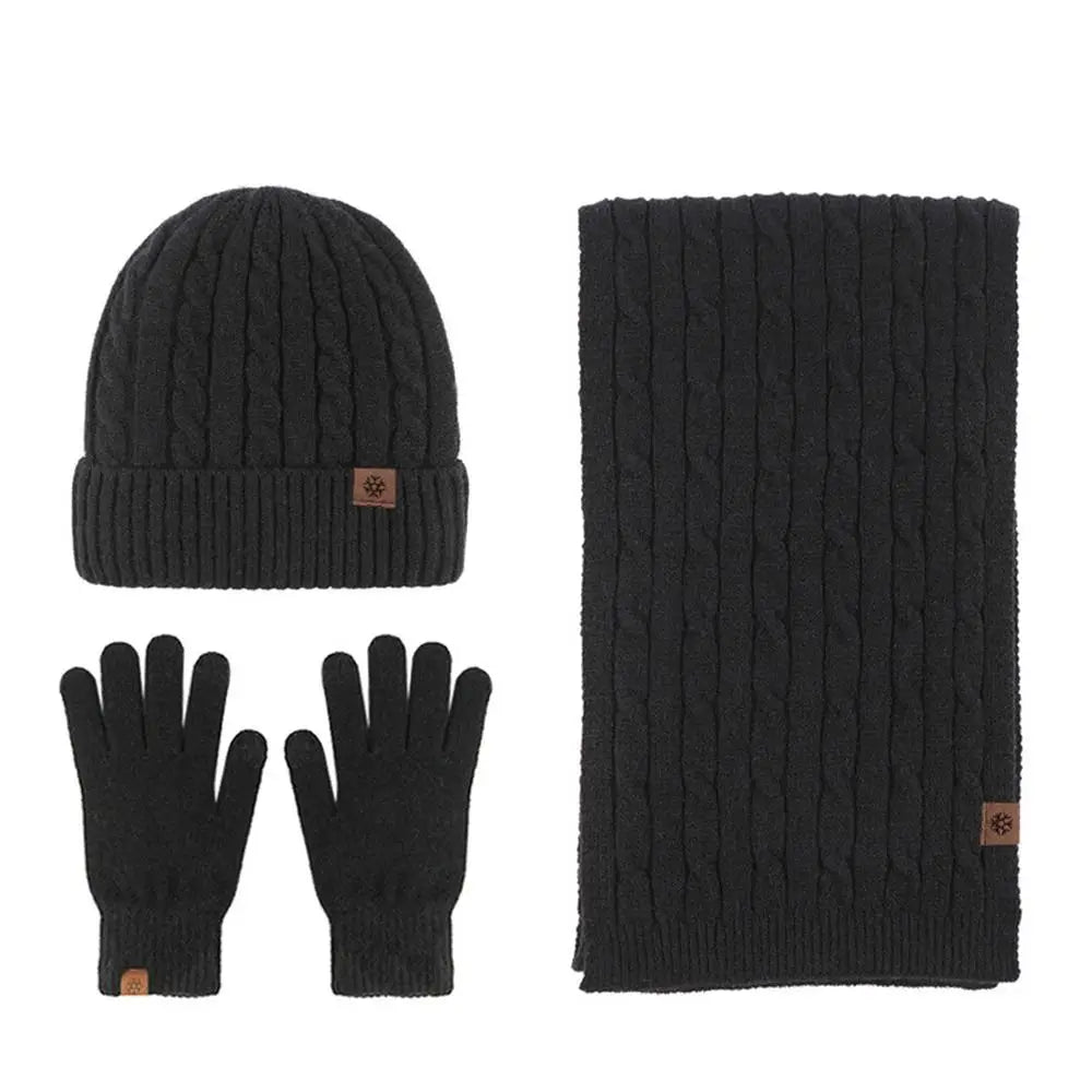 HSF beanie hat, scarf and gloves set for winter warmth in a coordinated design