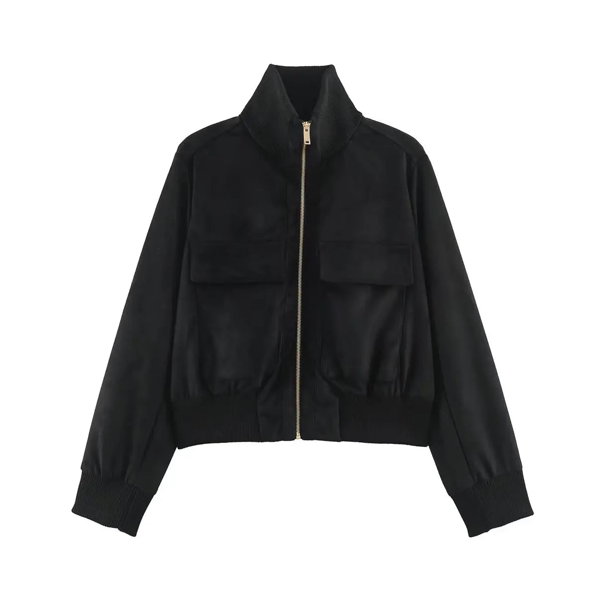 Women's slim autumn jacket with large pockets, warm design, and street chic style by HSF Marketplace