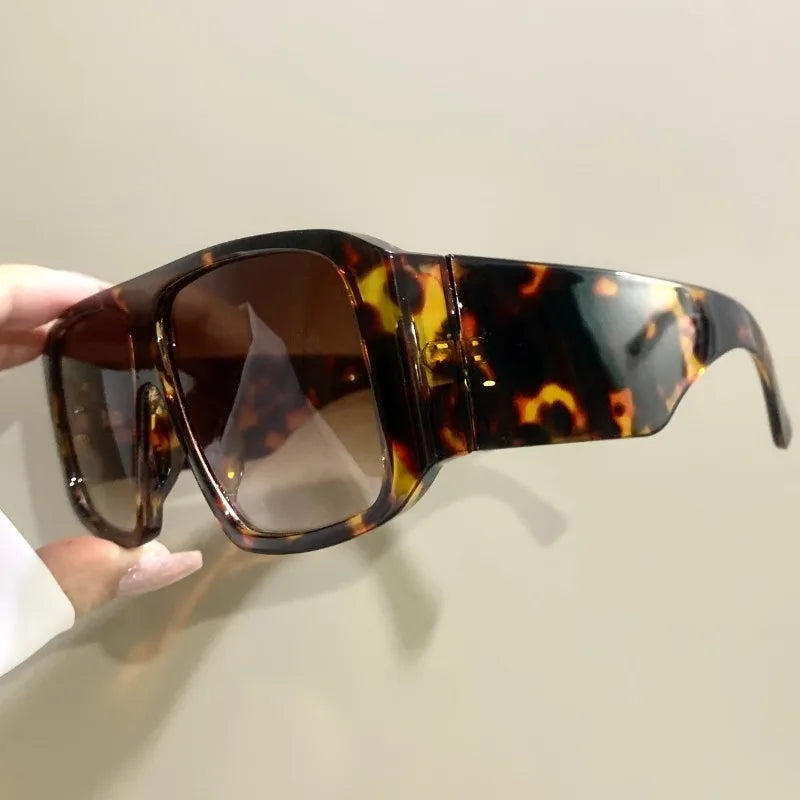 Y2K oversized pilot sunglasses for women, fashion luxury big frame, gradient lenses, retro square style, thick shades from HSF Marketplace.