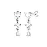 Hypoallergenic CZ zircon hoop earrings in 925 sterling silver by HSF Marketplace