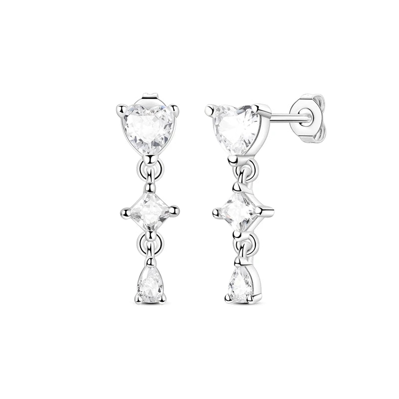 Hypoallergenic CZ zircon hoop earrings in 925 sterling silver by HSF Marketplace