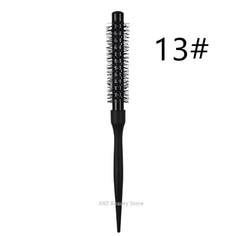 1/5PCS Black Curly Round Hair Comb Aluminum Tube Hair Brush Comb Professional Hairdresser Comb Salon Barber Styling Tool