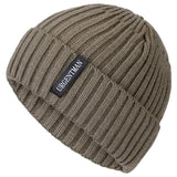 URGENTMAN unisex warm winter beanie hat with plush fur lining and thick knitted design