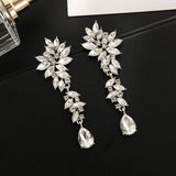Champagne crystal drop earrings by HSF Marketplace for an elegant wedding look