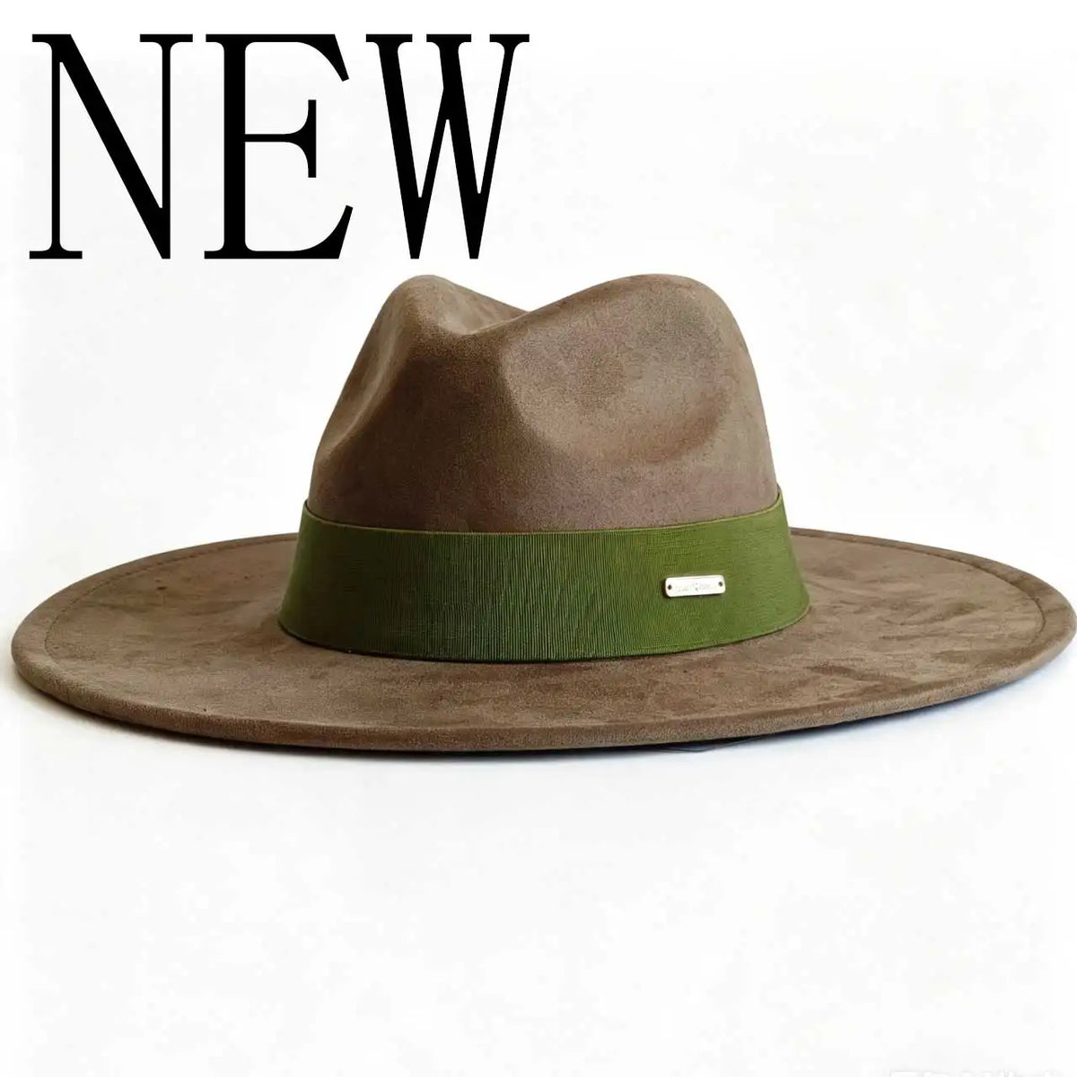 Women's wide-brim suede fedora hat by HSF Marketplace, classic felt style for autumn and winter outfits