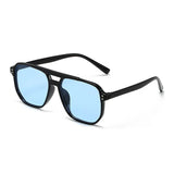 Square big frame sunglasses for men and women by HSF Marketplace, lightweight black and yellow UV-protection sun glasses.