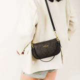 Vintage-style elegant leather crossbody bag for women, HSF Marketplace handbag with adjustable strap
