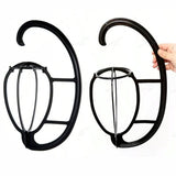 15 Inch Wig Hanger, Portable Hanging Wig Holder Stand, Collapsible Wig Display Hanger, Wig Rack for Multiple Wigs and Hats