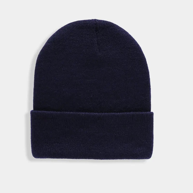 Unisex soft knitted winter beanie in women's hat style, shown in one of 24 colors