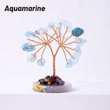 12pcs/box Natural Gemstone Crystal Chakela Lucky Tree With Agate Base Home Office Desk Living Room Crystal Decor Mini Sized Home