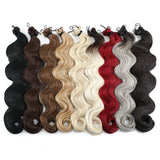 26 Inch Crochet Braid Hair 300G Synthetic Ombre Brown 27/30/613 Deep Wave Braiding Hair Extensions Body Wave Twist Crochet Hair