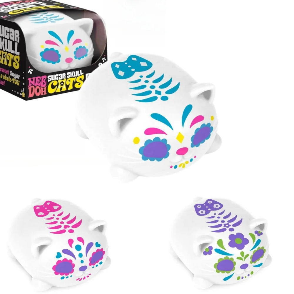 NeeDoh Sugar Skull Cats and Nice Cube sensory squishy toys for stress relief by HSF Marketplace