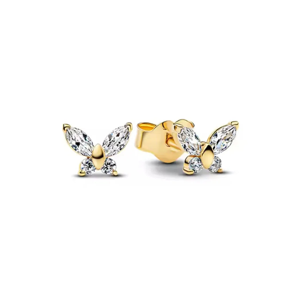 925 silver butterfly square heart-shaped earrings by HSF Marketplace