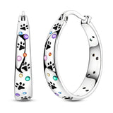 925 sterling silver hoop earrings with zirconia, hypoallergenic jewelry for women and girls