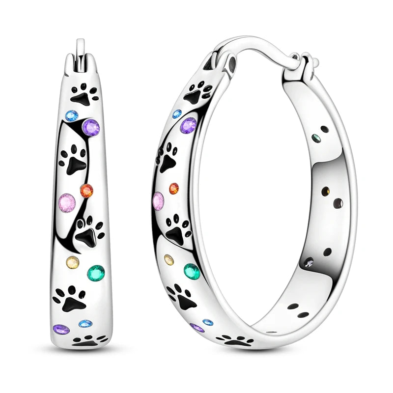 925 sterling silver hoop earrings with zirconia, hypoallergenic jewelry for women and girls
