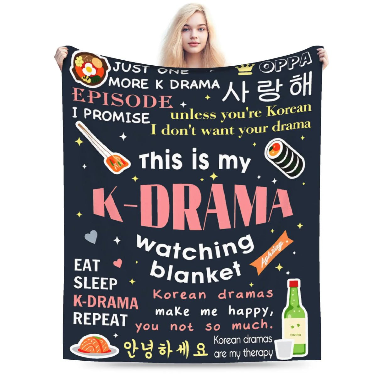 K-Drama plush blanket by HSF Marketplace, featuring a soft, cozy design for comfort and style