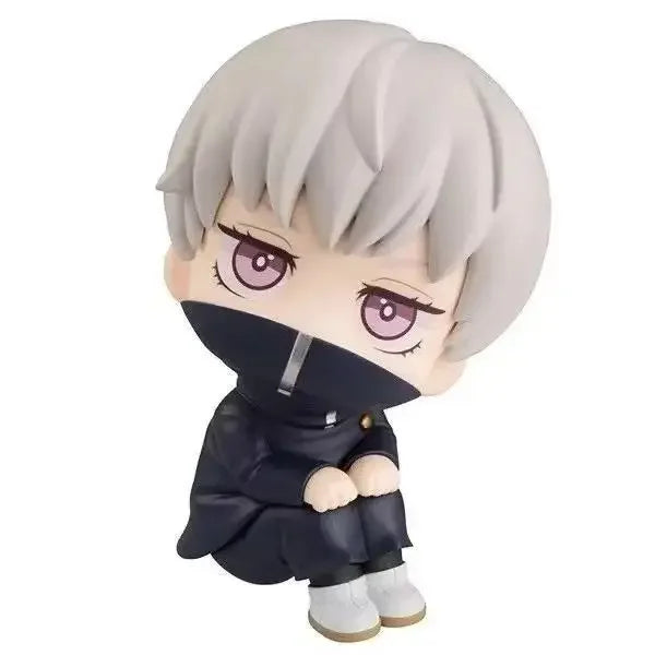 Jujutsu Kaisen collectible figures featuring Geto Suguru, Gojo Satoru, Fushiguro Toji, Okkotsu Yuta, and Inumaki Toge