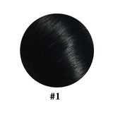 Straight clip-in human hair extensions, natural black, 18-clip double weft set for women