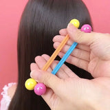 Candy Color Double Bead Hair Ties Kids Elastic Hair Bands Colorful Round Ball Ponytail Holders Cute Hair Accessories For Little