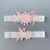 Two-piece women's lace thigh garter belts with pearl embroidery for bridal cosplay and wedding accessories