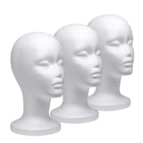 Foam Mannequin Head Wig Head, Female Mannequin Wig Display Stand Holder, Cosmetics Model Head White Foam Heads for Glasses Mask