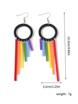 1pair Joyful Celebration Acrylic Rainbow Colors Drop Earrings for Women LGBT Lover Party Pride Month Jewelry Accessories