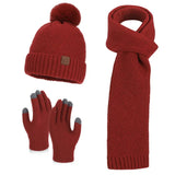 Women's Korean style knitted wool hat and scarf set in warm winter design by HSF Marketplace