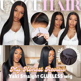 Yaki straight human hair wig, glueless 7x5 lace ready-to-wear style by HSF Marketplace