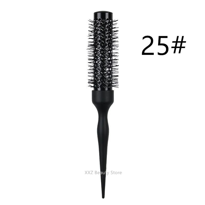 1/5PCS Black Curly Round Hair Comb Aluminum Tube Hair Brush Comb Professional Hairdresser Comb Salon Barber Styling Tool