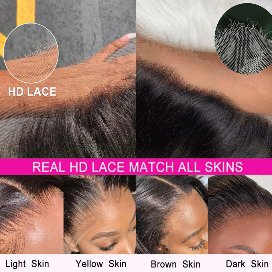 5x5 HD lace body wave human hair wig with natural-looking waves and lace parting