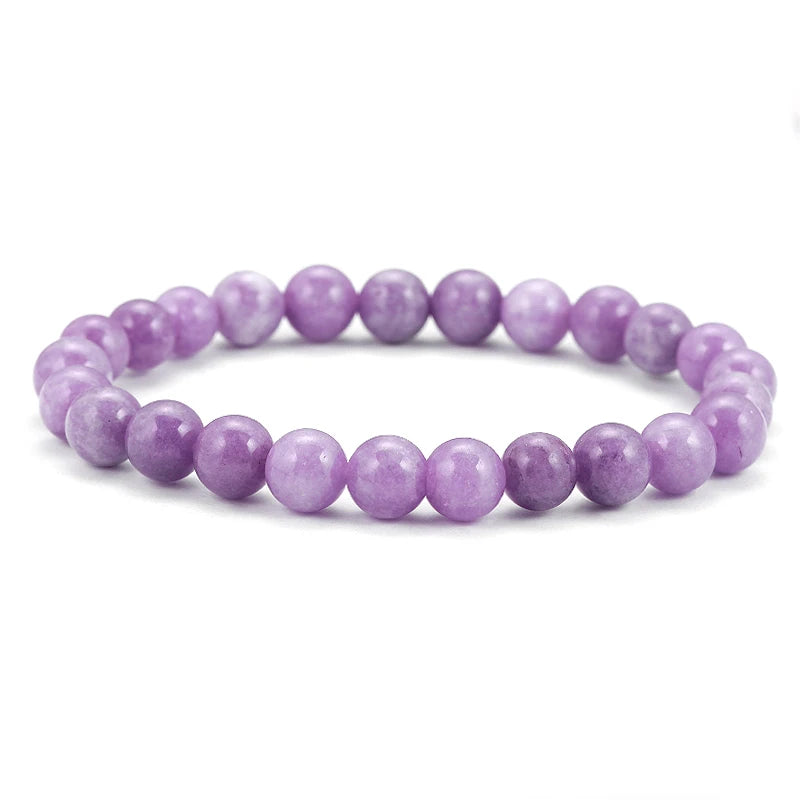 8mm Purple Jade Bracelet Men Women Healing Gemstone Fine Jewelry  Jades Bracelets Bangle For Women