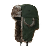Unisex Russian trapper aviator hat with faux fur earflaps for winter, men's and women's style