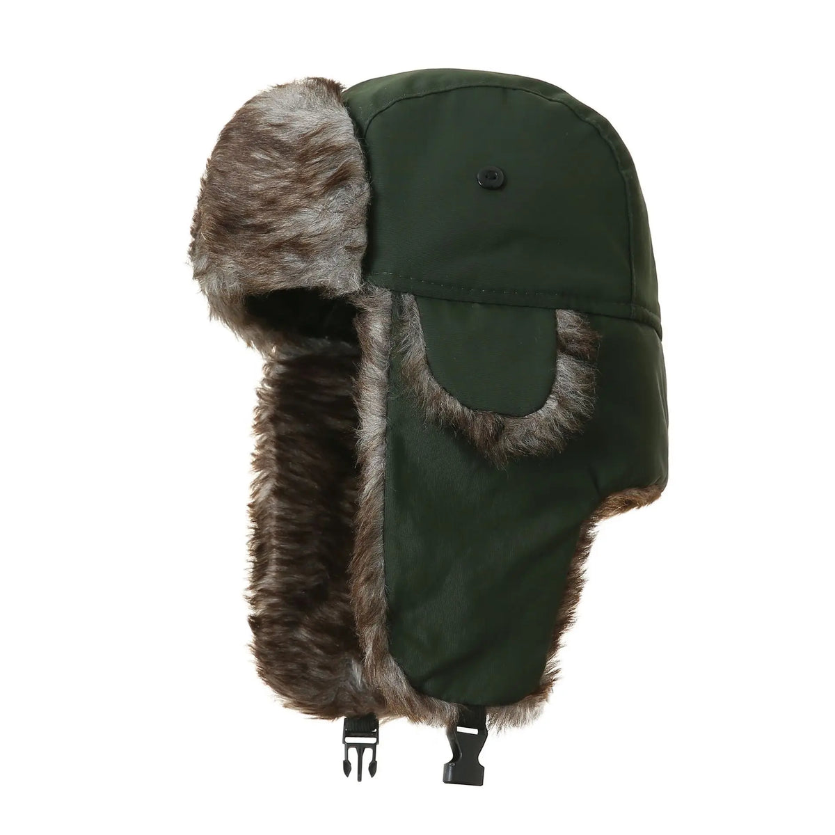 Unisex Russian trapper aviator hat with faux fur earflaps for winter, men's and women's style