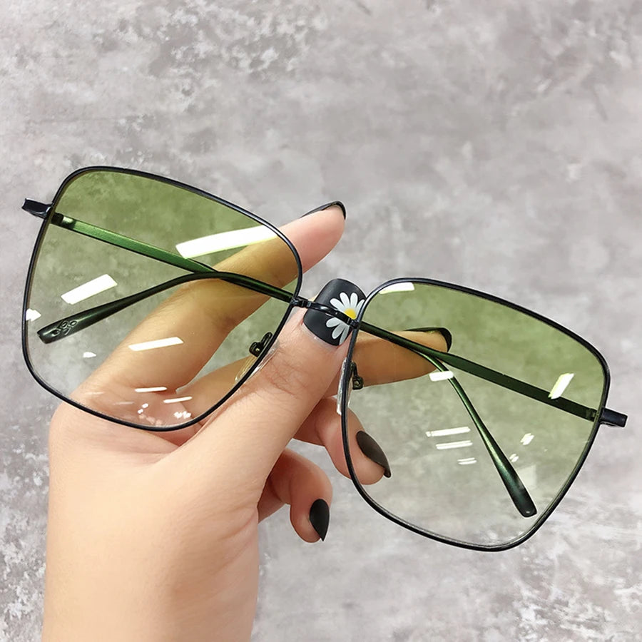Luxury square sunglasses for women and men with gradient lens, vintage design, and unisex style from HSF Marketplace.