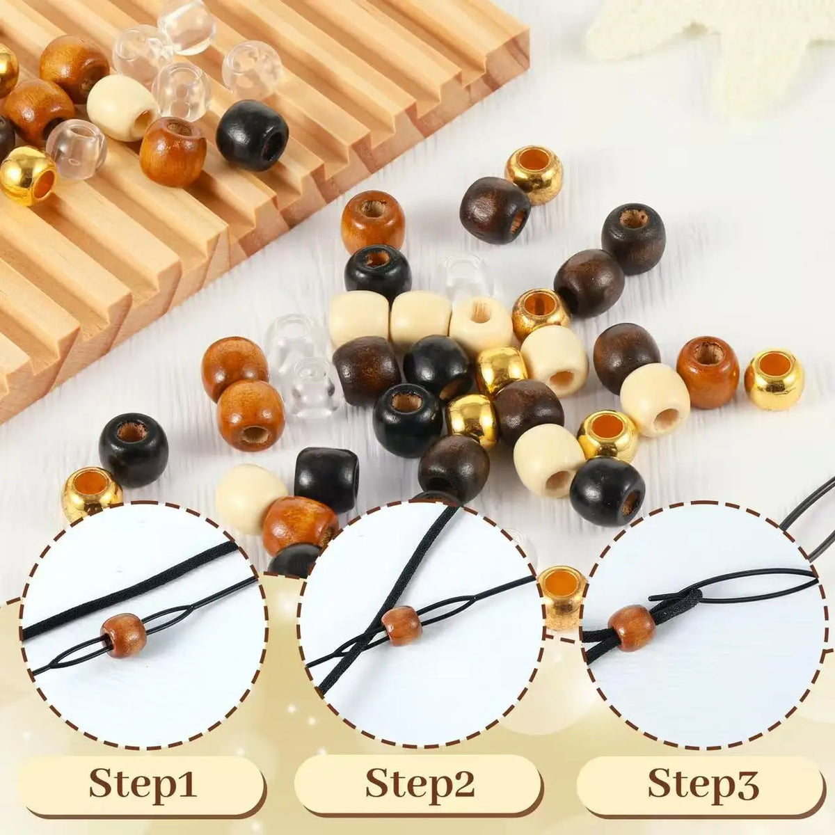 Multicolor dreads hair rings and beads set for creative hair styling by HSF Marketplace