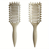 Hollow boar bristle curling and detangling hair styling brush from HSF Marketplace for shaping and defining curls.