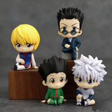 Hunter x Hunter Q-version chibi figures of Gon, Killua, Kurapika and Leorio sitting together collectible set